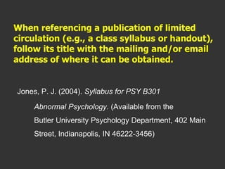 Citation And Referencing In Research Work