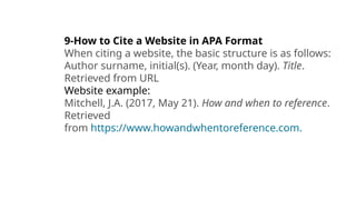 citation APA and academic writing style based on APA system citation | PPTX