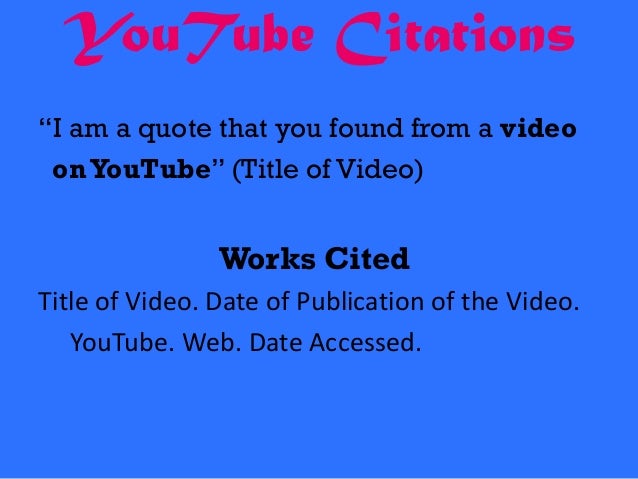 How do you cite a youtube video mla