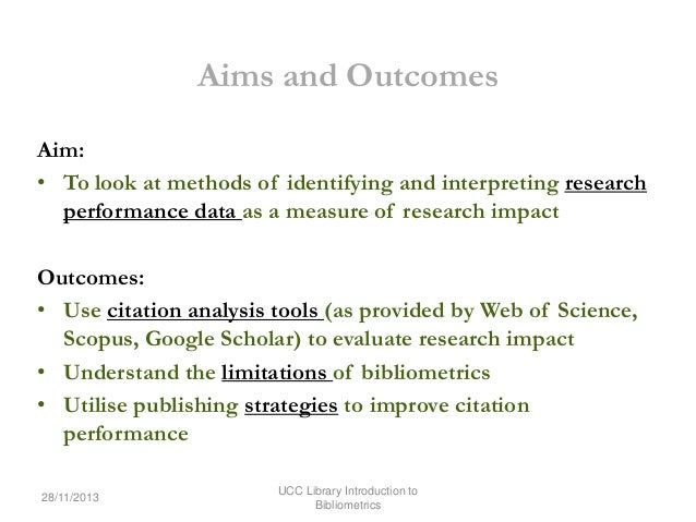 Citation impact an introduction to bibliometrics for