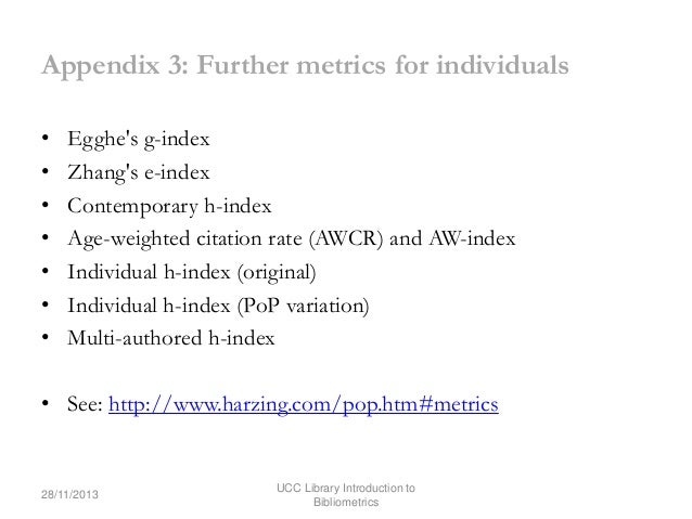 Citation impact an introduction to bibliometrics for