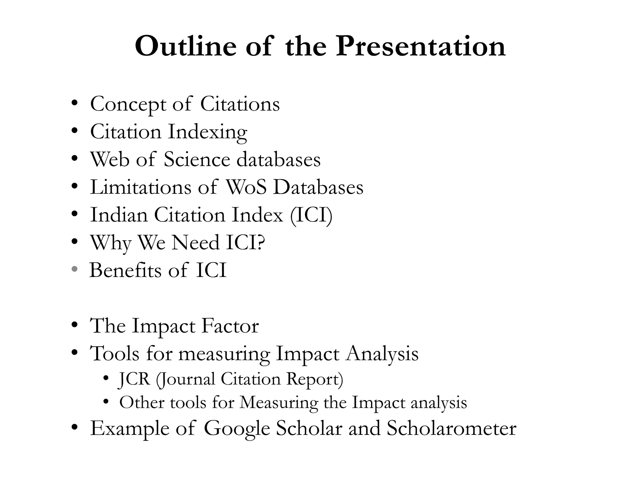 Citation indexing PPT
