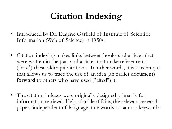 Citation Indexing citation-indexing