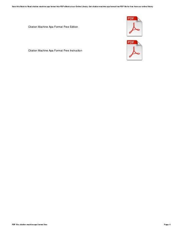 Citation machine apa format free