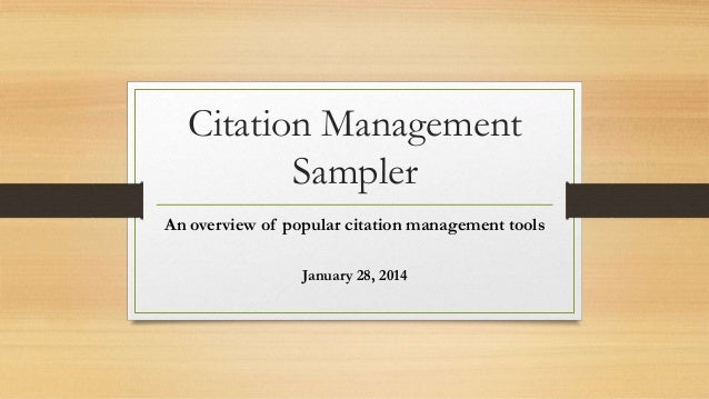 Citation management jan 14 updated