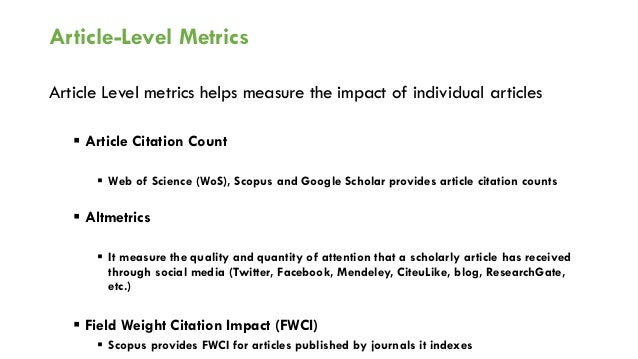 Citation metrics