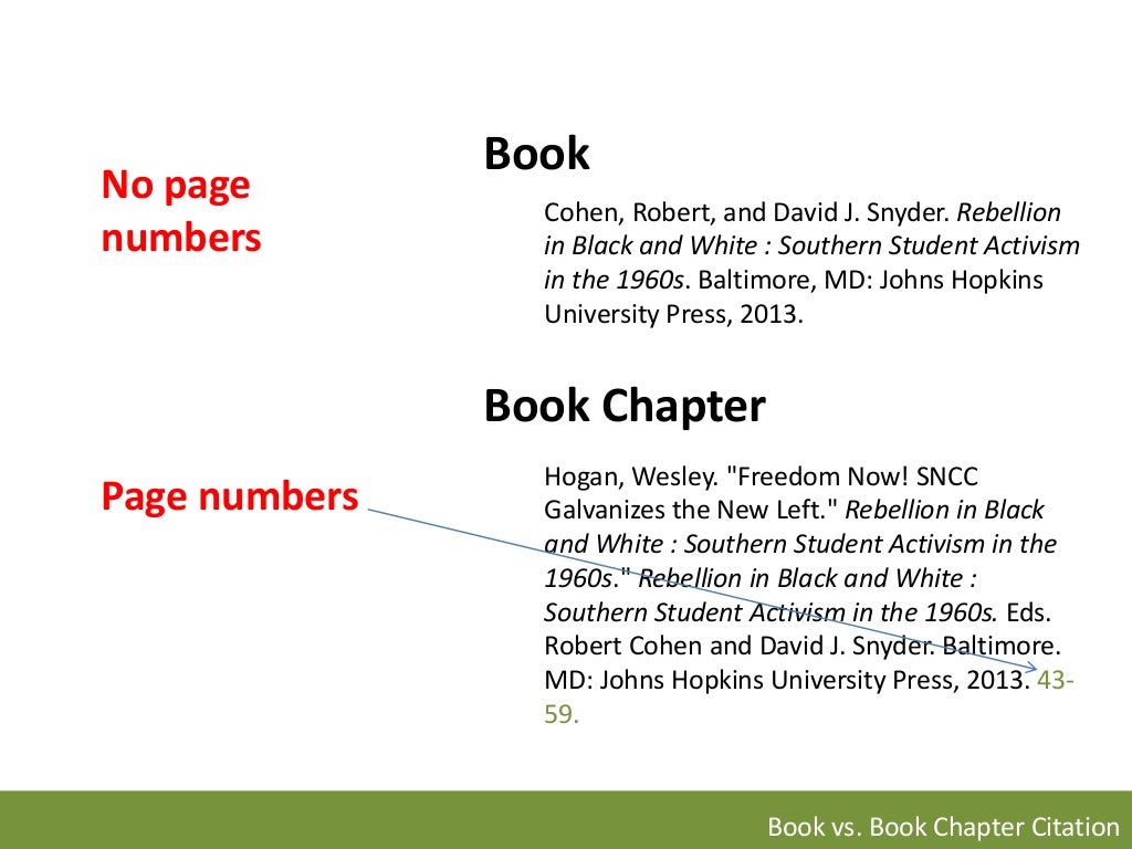Citation Identification Book vs. Book Chapter