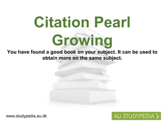 Citation Pearl
Growing
You have found a good book on your subject. It can be used to
obtain more on the same subject.
www....