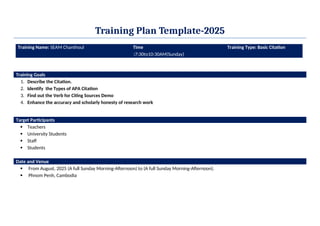 Citation Planning 2025 in terms of education.docx