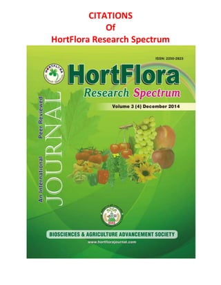 CITATIONS
Of
HortFlora Research Spectrum
 