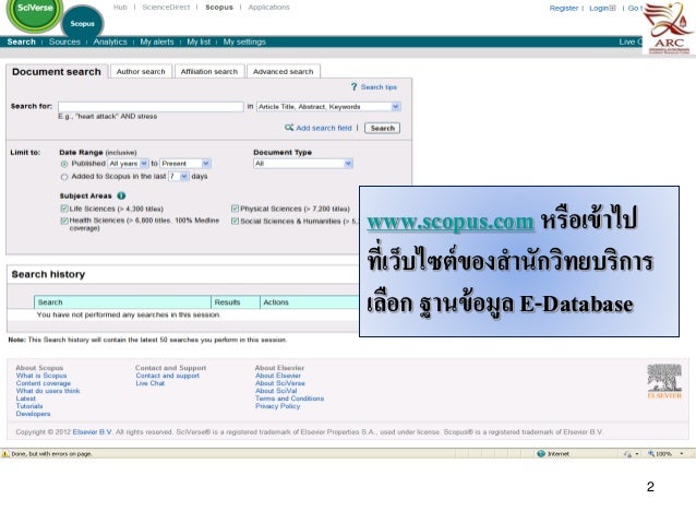 แนะนำการสืบค้น Citation ฐาน SCOPUS
