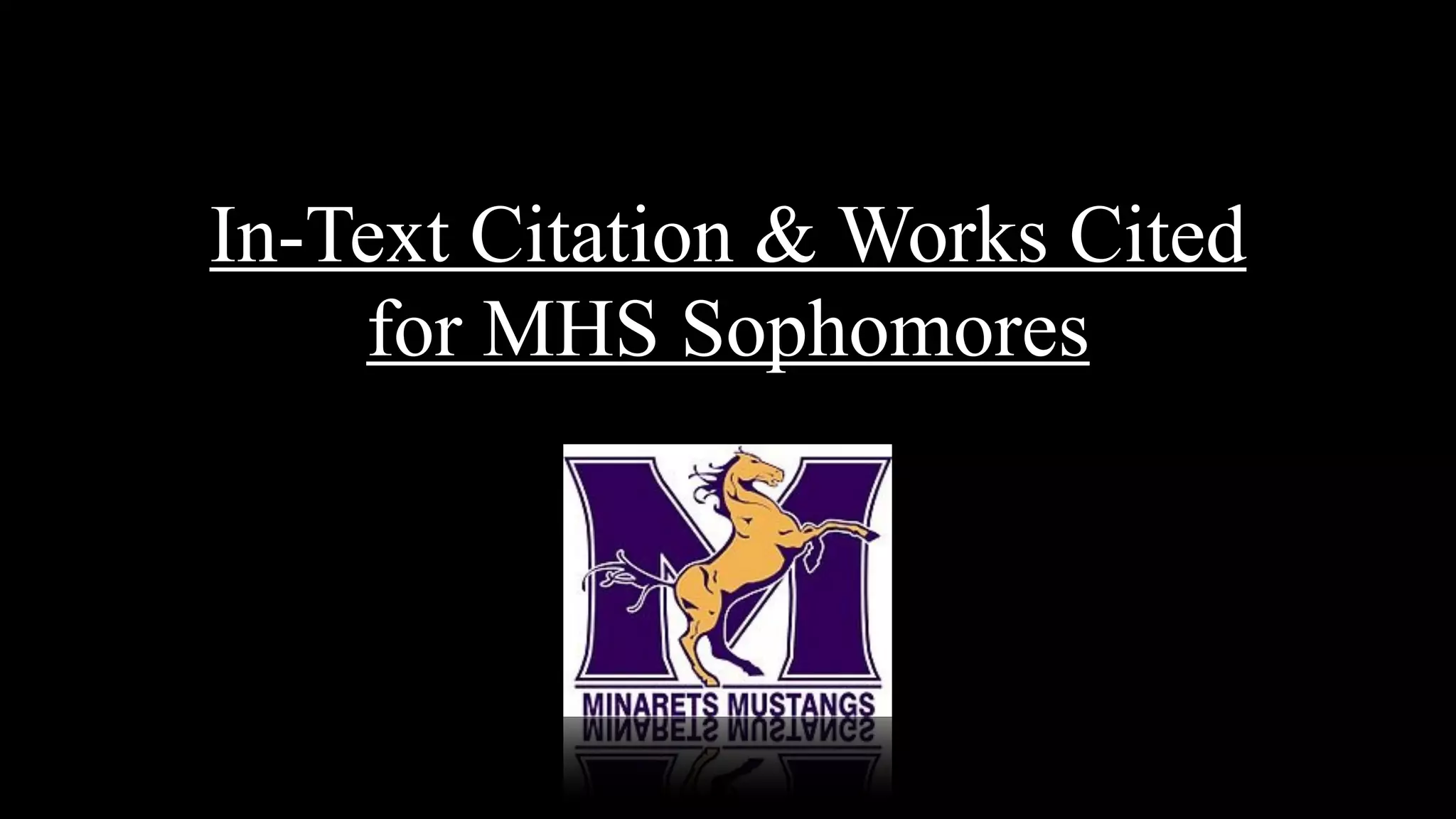 InText Citation & Works Cited PPT