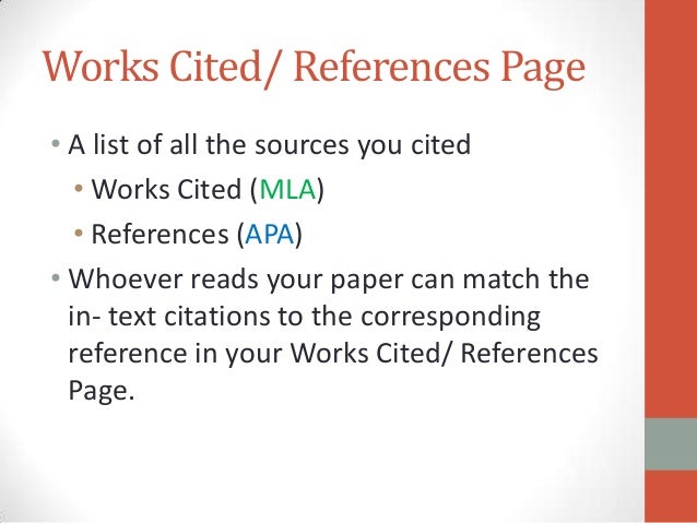 citations apa and mla apa reference works cited