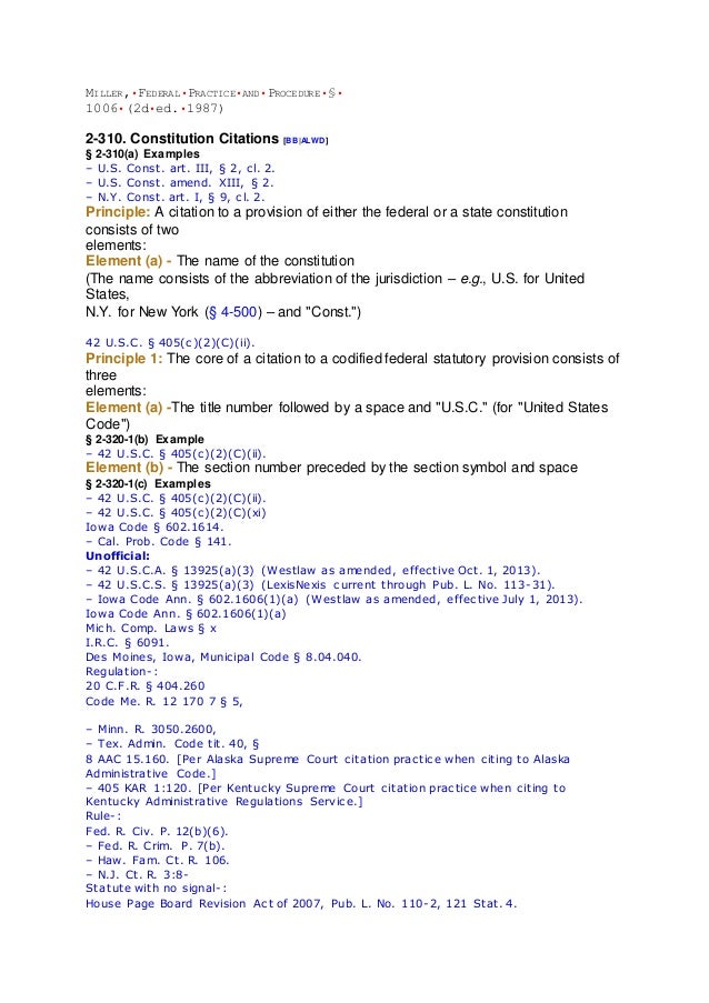 Citations of u.s courts and major rules for signals in
