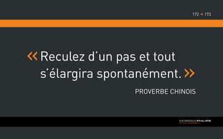 Reculez d’un pas et tout
s’élargira spontanément.
Proverbe chinois
173172 
 