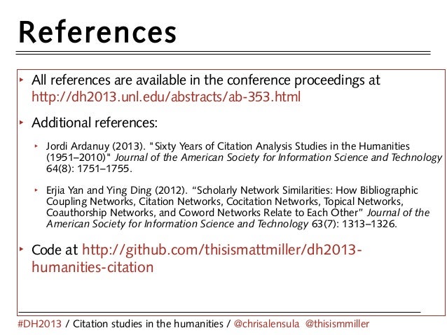 Citation studies in the humanities