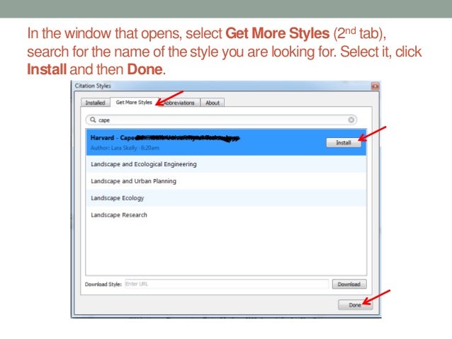 Citation Styles in Mendeley