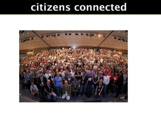 citizens connected

• AGENDA
 • Invite to our code sprint, Dec 7 - 8
 • Intro to CitCon
 • Future of CitCon
 • Comparison ...