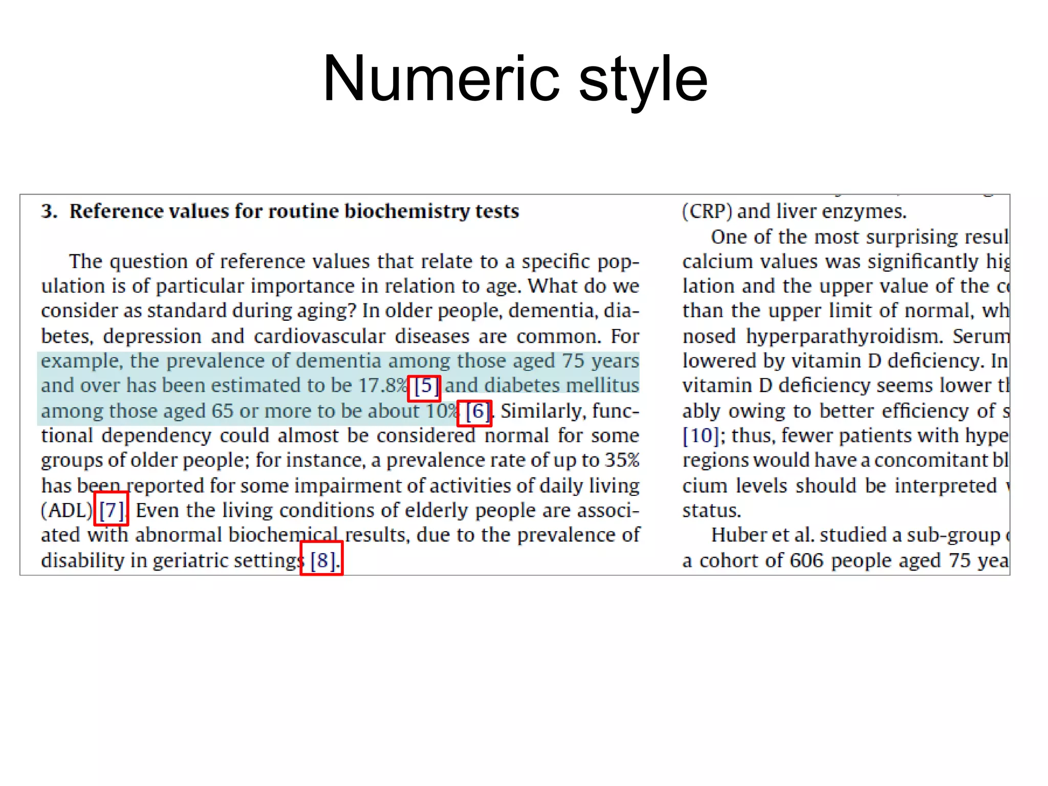 Numeric style
 