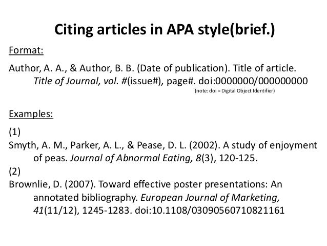 how to cite an article in apa essay