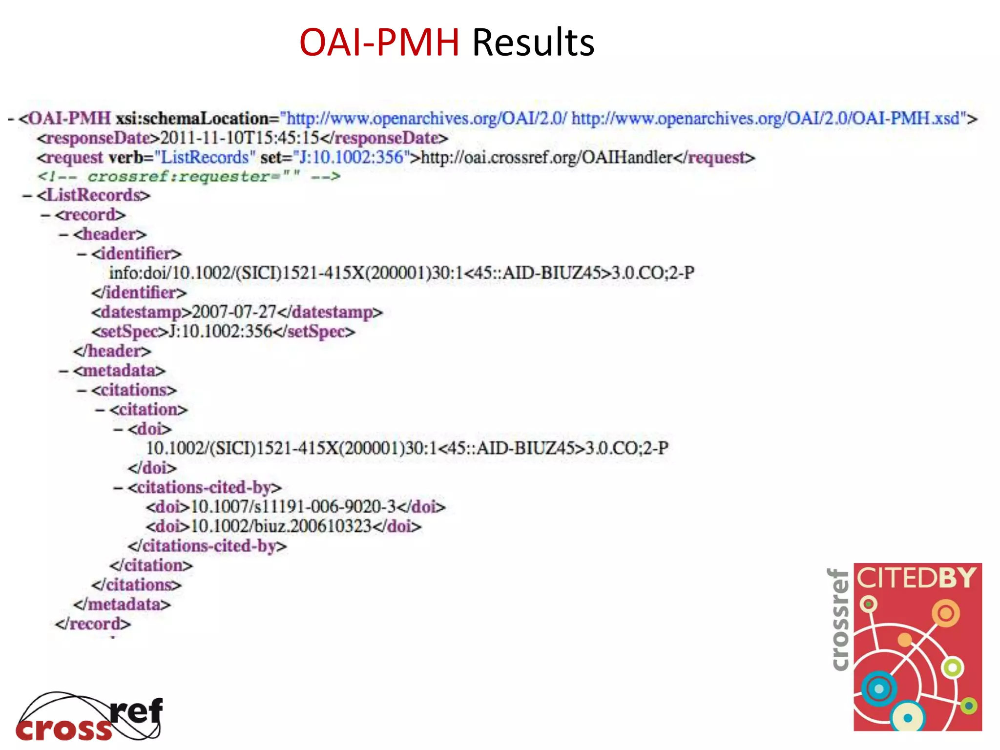 OAI-PMH Results
 