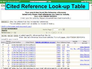Cited Reference Look-up Table 