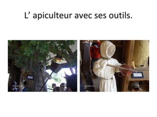 L’ apiculteur avec ses outils.
 