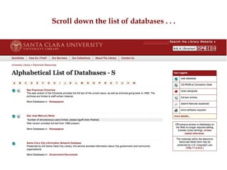 Scroll down the list of databases . . . 