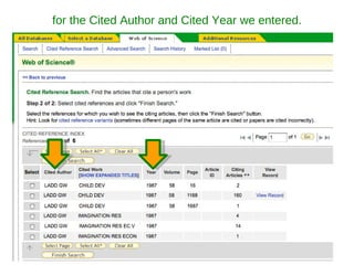 for the Cited Author and Cited Year we entered. 