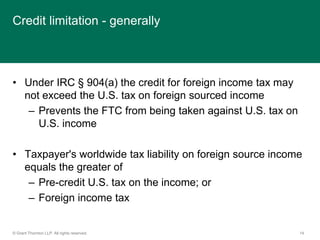 Cite Foreign Tax Credit Presentation By Randy Free January 2011 | PPTX