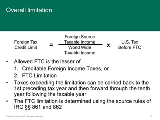 Cite Foreign Tax Credit Presentation By Randy Free January 2011 | PPTX