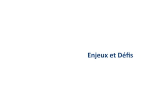 Enjeux	et	Déﬁs	
 