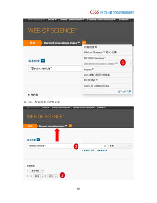 CSSS 科学计量与知识图谱系列
68
第二部：检索结果与数据采集
1
2
3
 