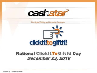 National ClickItToGiftIt! DayDecember 23, 2010 