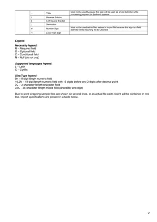 Citidirect import a4_en | PDF