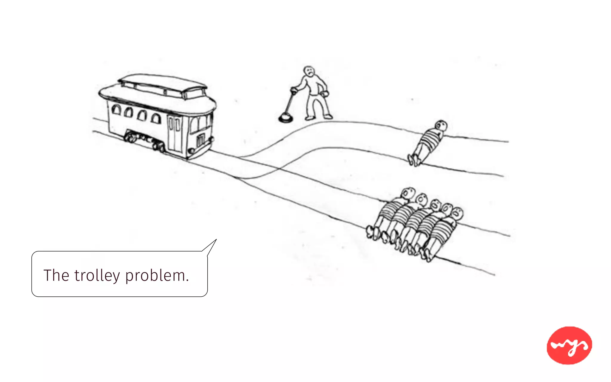The trolley problem.
 