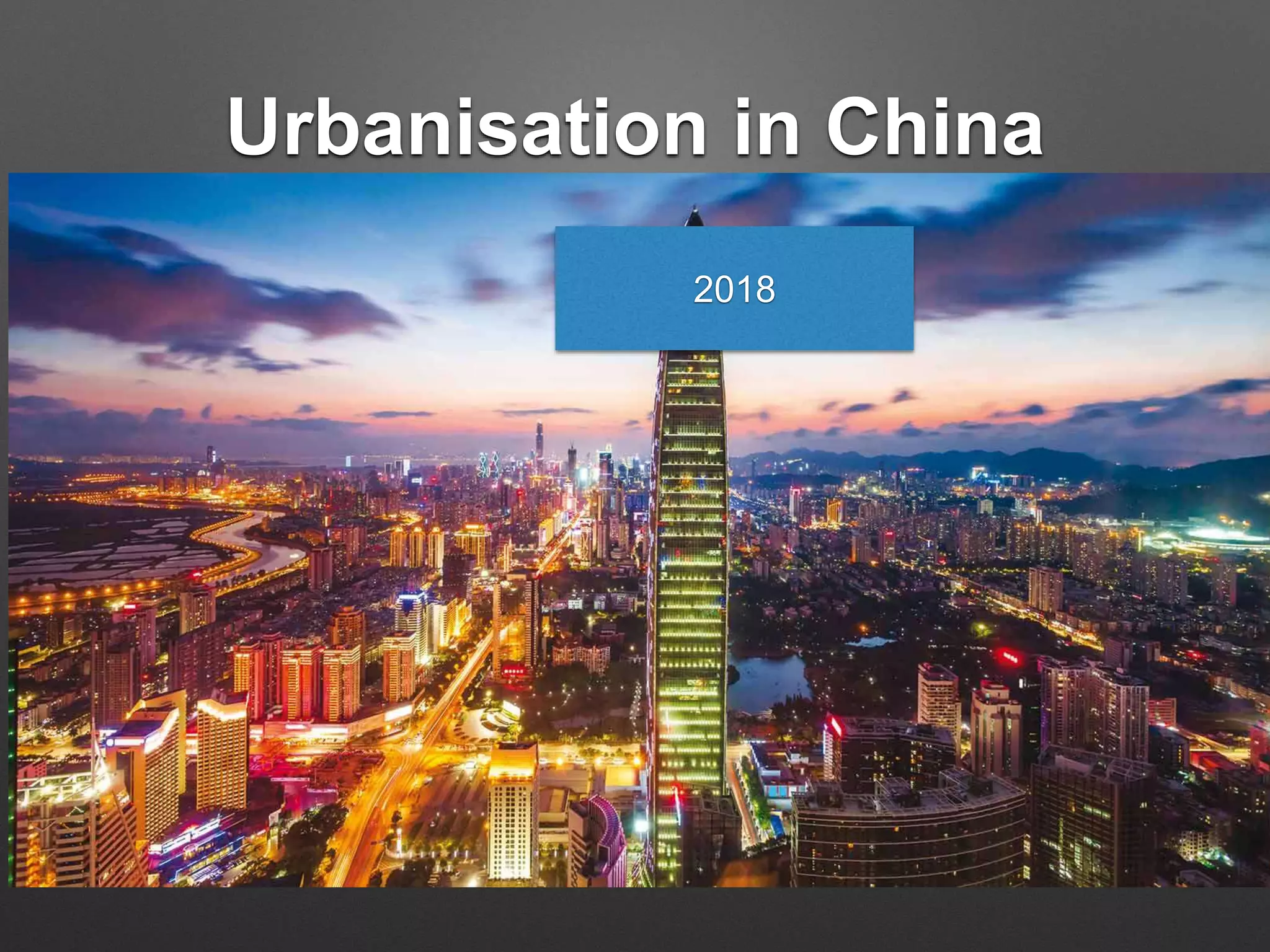 Urbanisation in China
2018
 