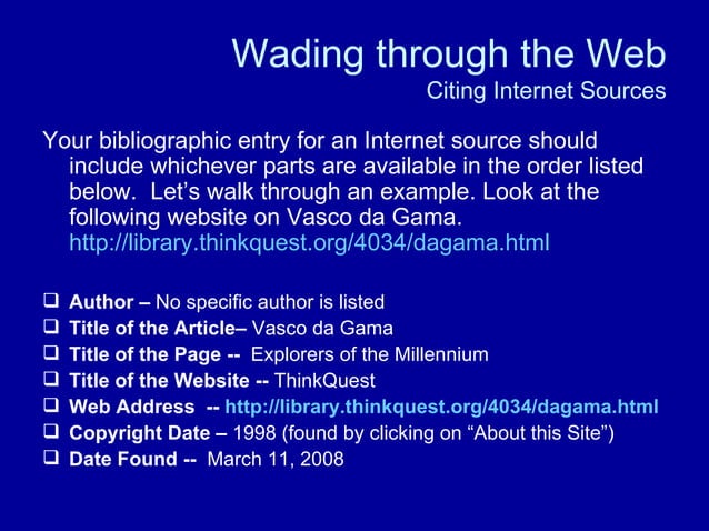 Citing Internet Sources | PPT