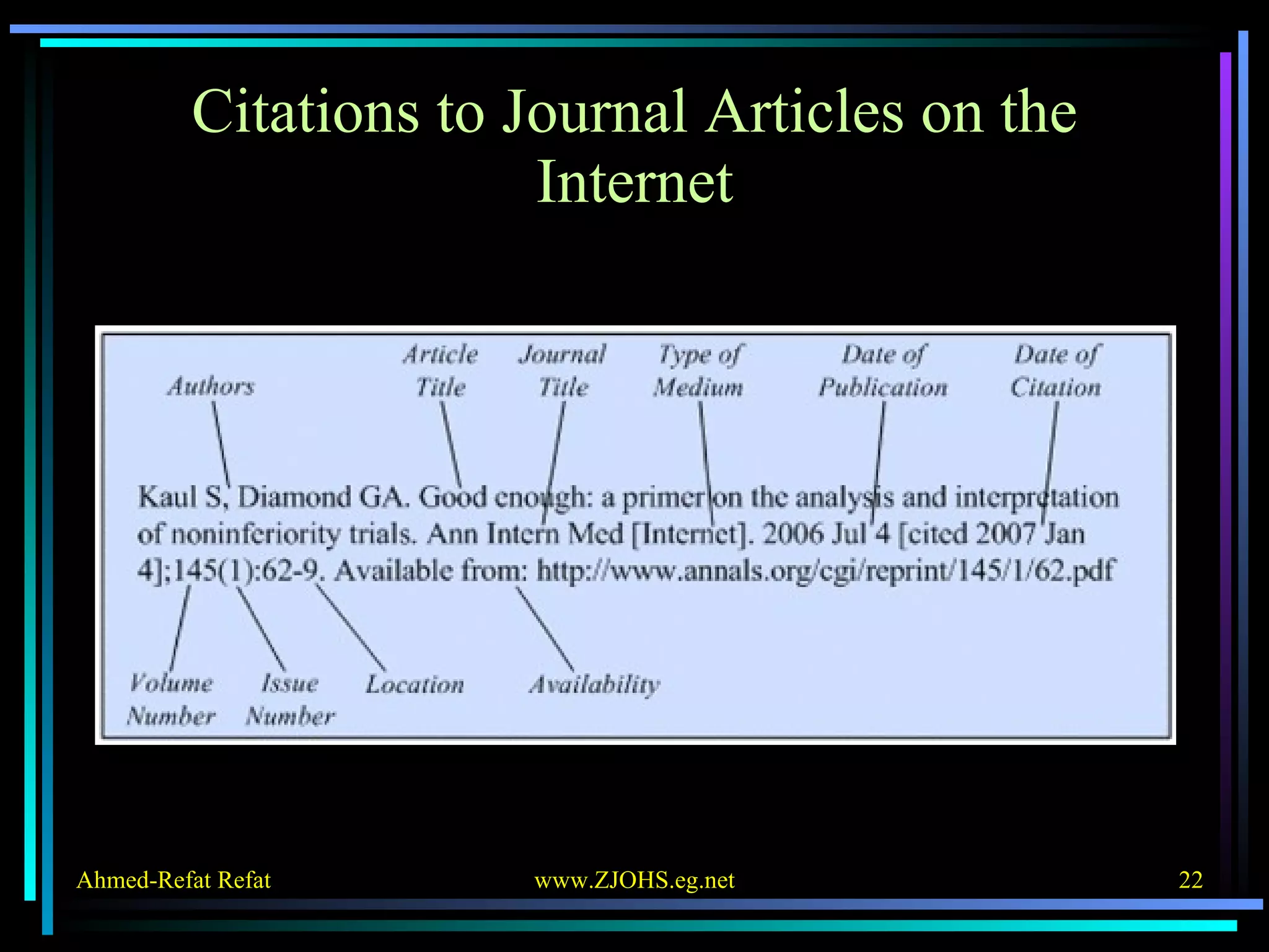 Citations to Journal Articles on the Internet 