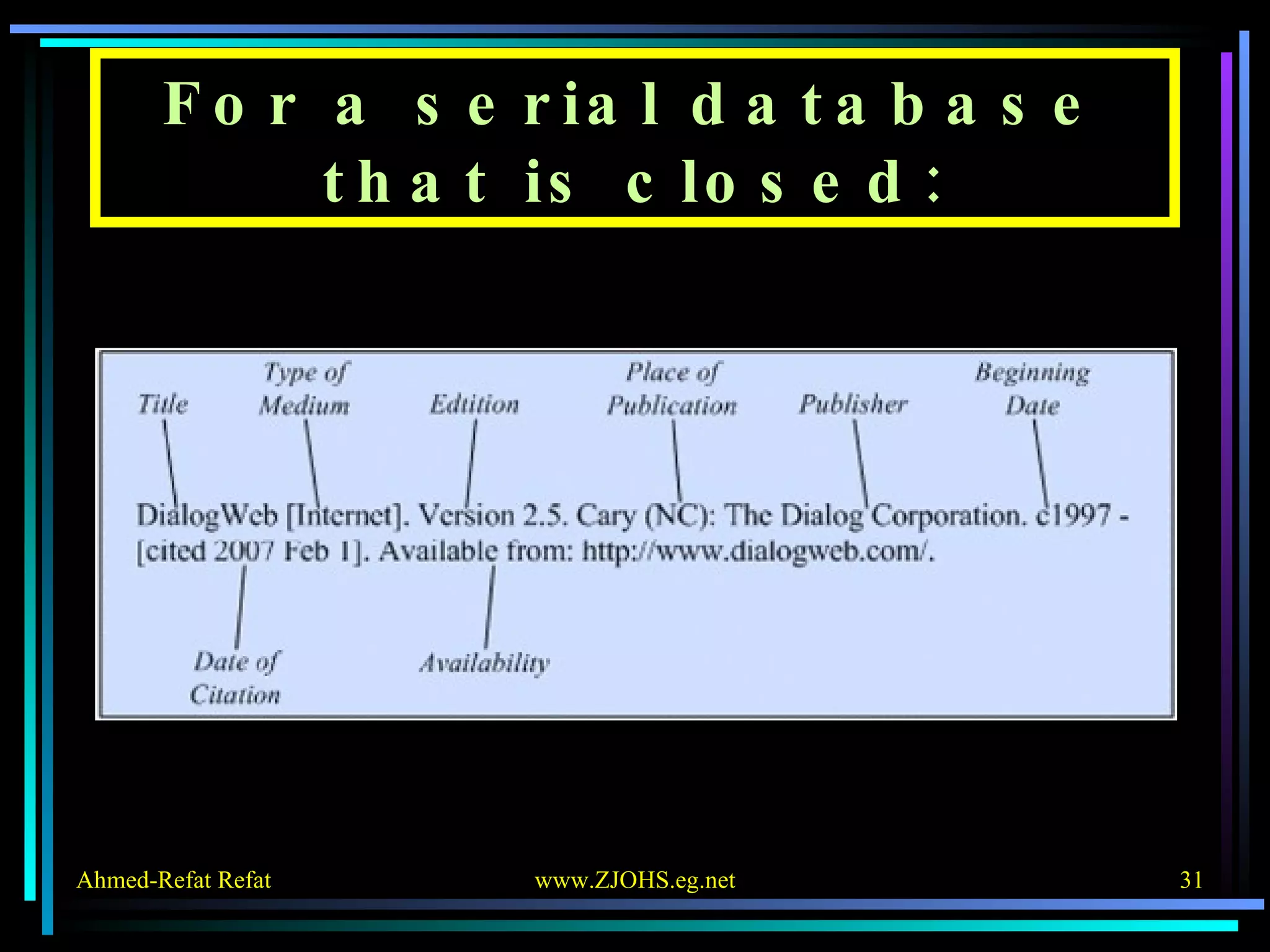 For a serial database that is closed: 