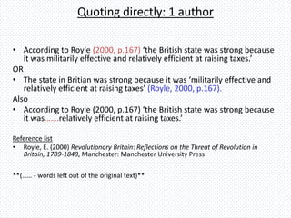 Understanding Citing Referencing Harvard Style