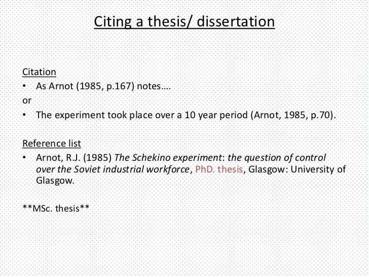 How to cite a phd thesis