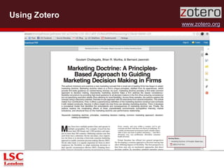 Using Zotero 
www.zotero.org 
 