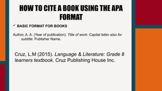 CITING SOURCES APA 7th Edition with Activities | PPTX