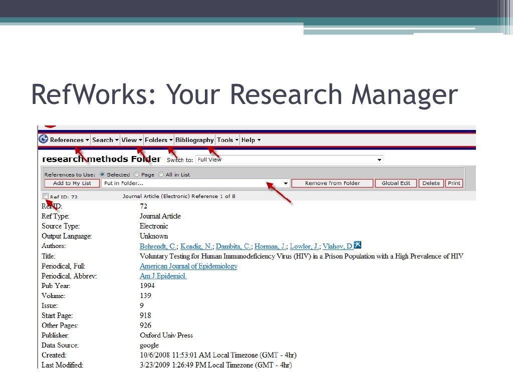 Citing Sources Using RefWorks and Other Citation