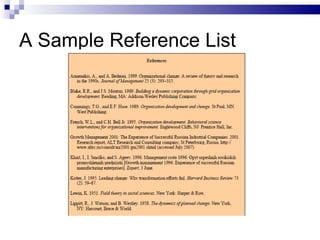 A Sample Reference List 