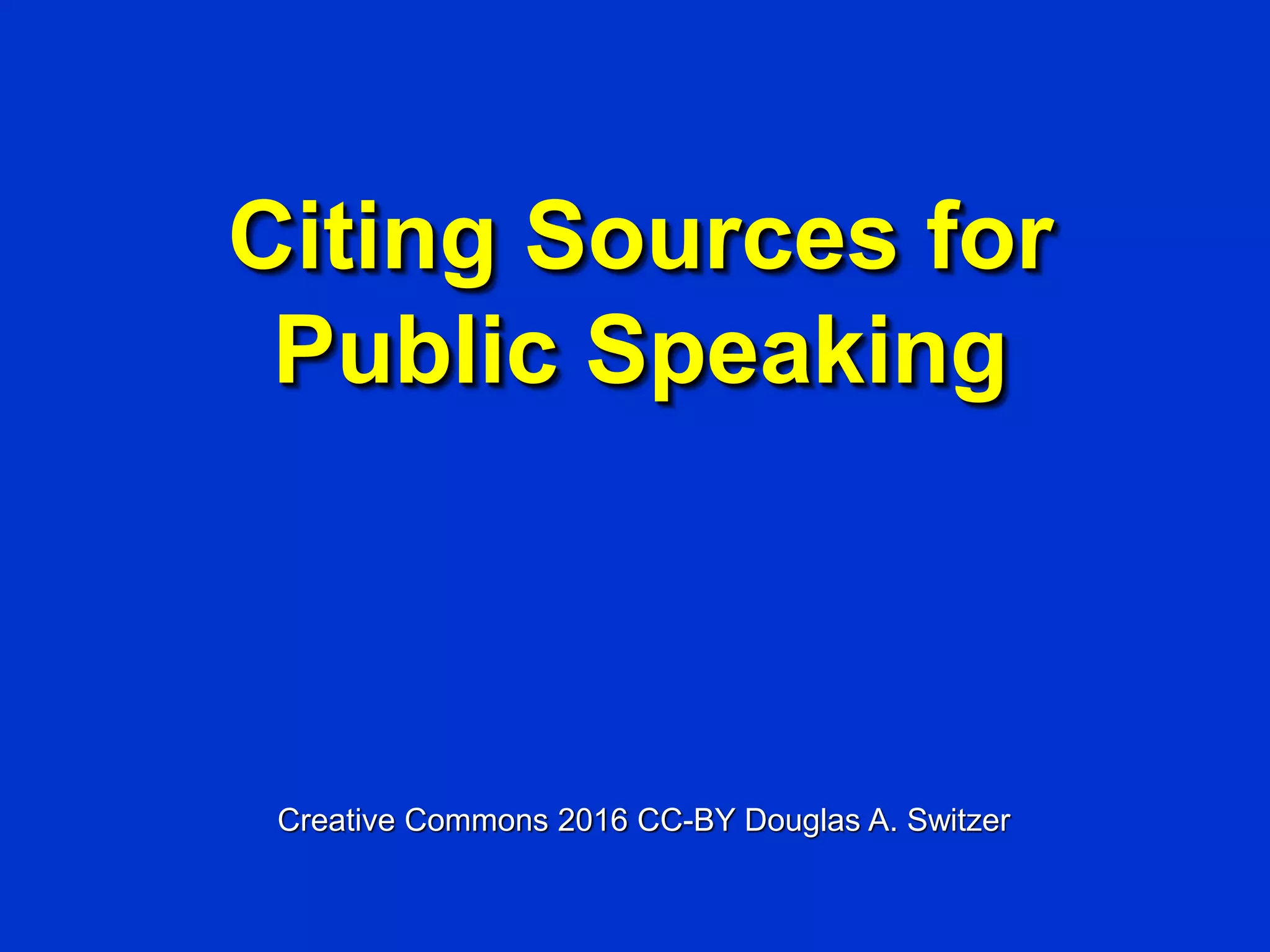 How to cite sources in a speech ppt