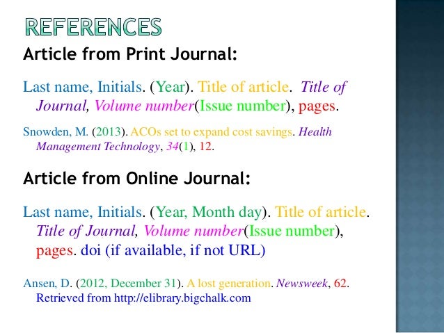 Citing Your Sources APA
