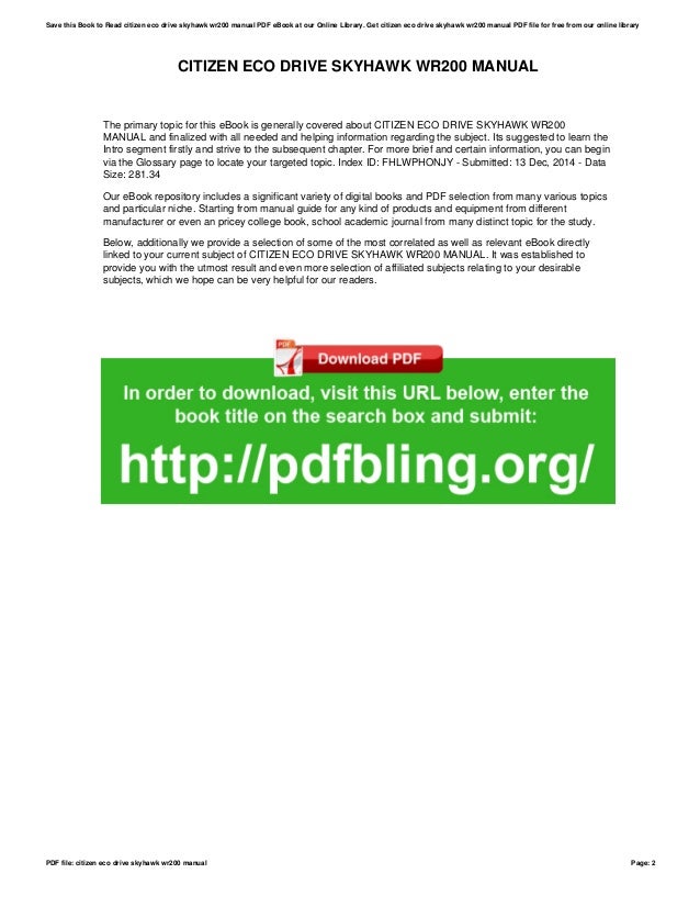 Citizen eco-drive-skyhawk-wr200-manual