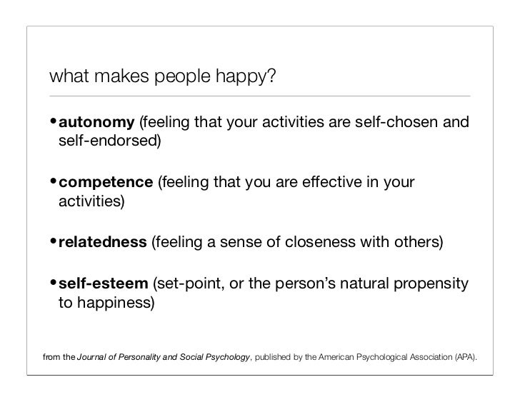 What Makes People Happy